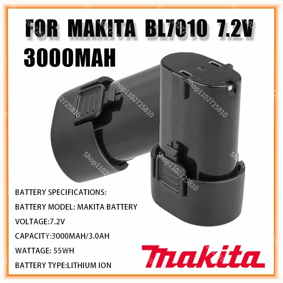 BL7010 7.2V 3000mAh Li-ion Battery Replacement  Makita 194355-4 TD020 TD020D TD020DS DF330D ML704 TD090D Power Tools