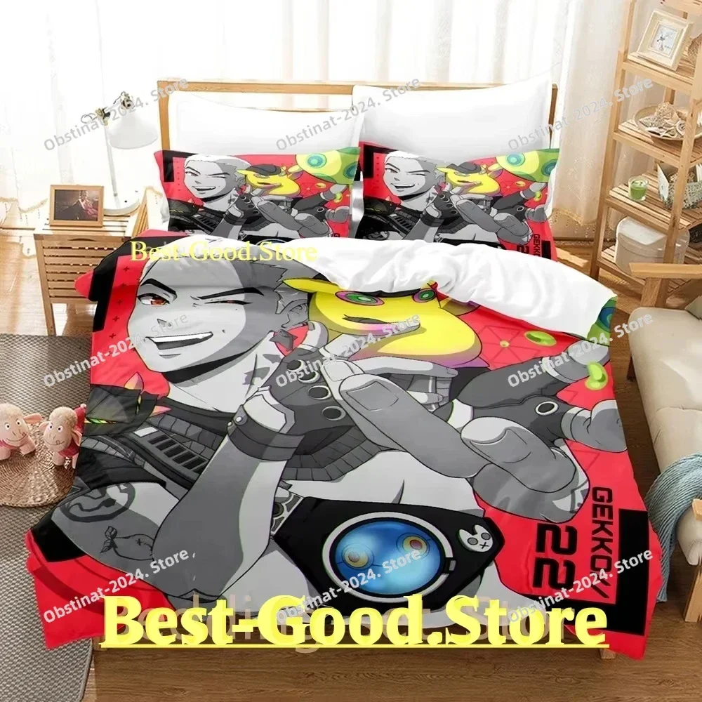 GEKKO VALORANT Bedding Set Single Twin Full Queen King Size Bed Set Adult Kid Bedroom Duvetcover Sets 3D Anime Bed Sheet Set