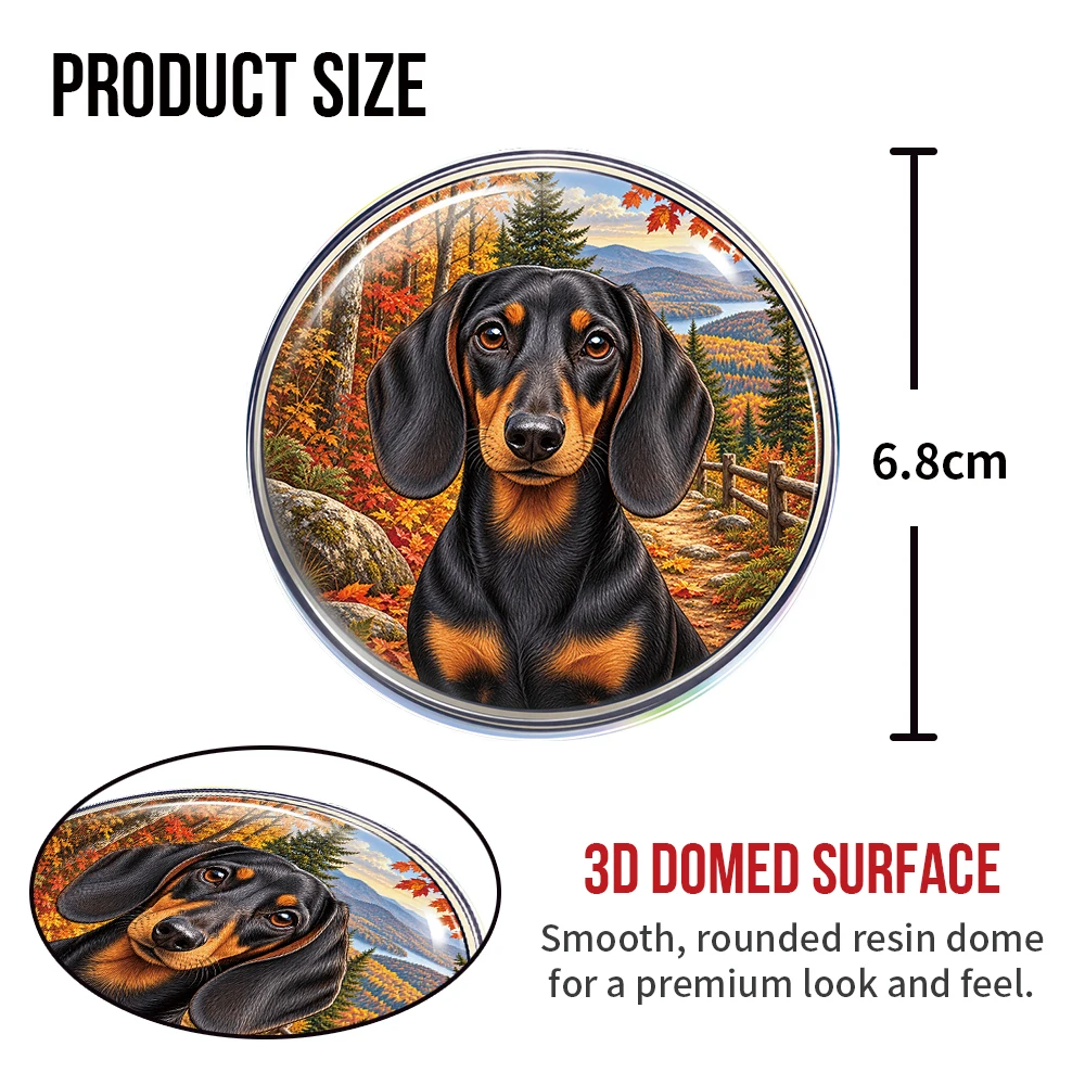 Dachshund Dog 3D Resin Domed Sticker Waterproof Self Adhesive Decal Emblem for Car Window Laptop Water Bottle Helmet Pet Decor 2
