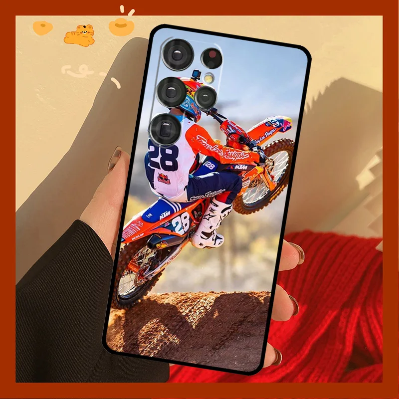 Moto Cross motorcycle sports Silicone Case For Samsung Galaxy S8 S9 S10 S20 FE S21 Plus Note 20 Ultra S22 Ultra Cover