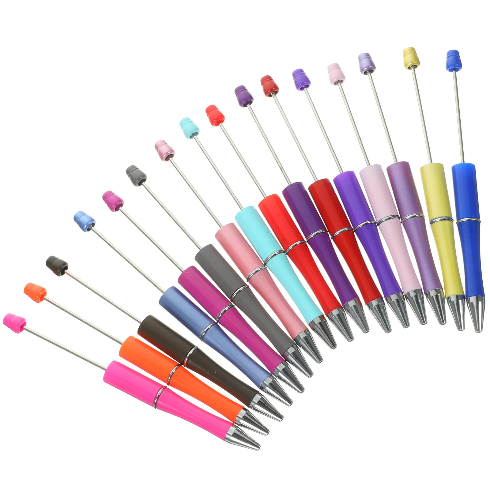 

16 Pcs Portable DIY Plastic Beaded Pen Creative Handmade Ballpoint 16pcs/pack Mixed Colors Writing Pens Fun