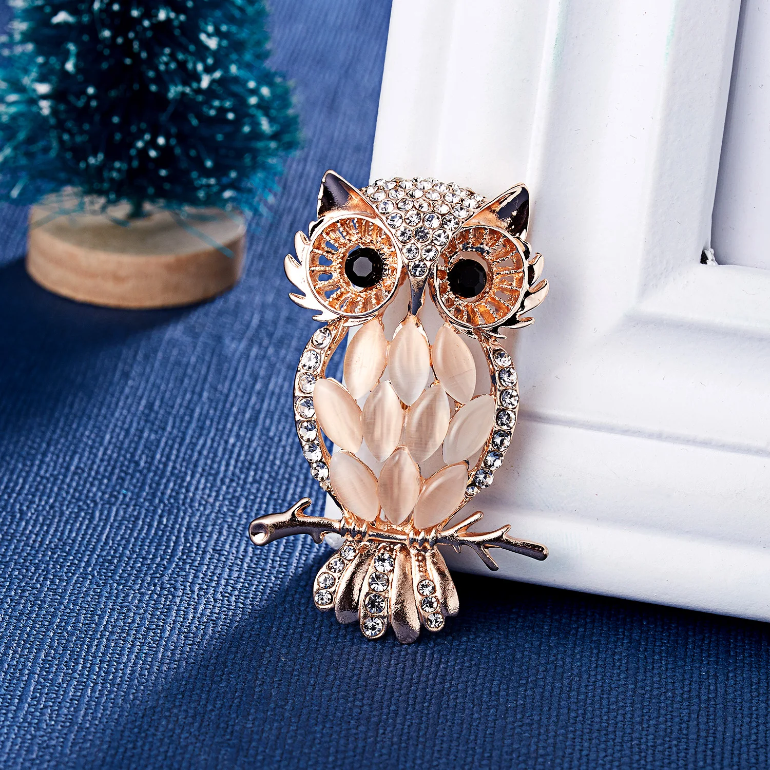 Rinhoo Fashion Delicate Owl Brooches Full Imitation Pearls Rhinestone Enamel Bird Lapel Pins Cute Animal Corsage Badge Jewelry