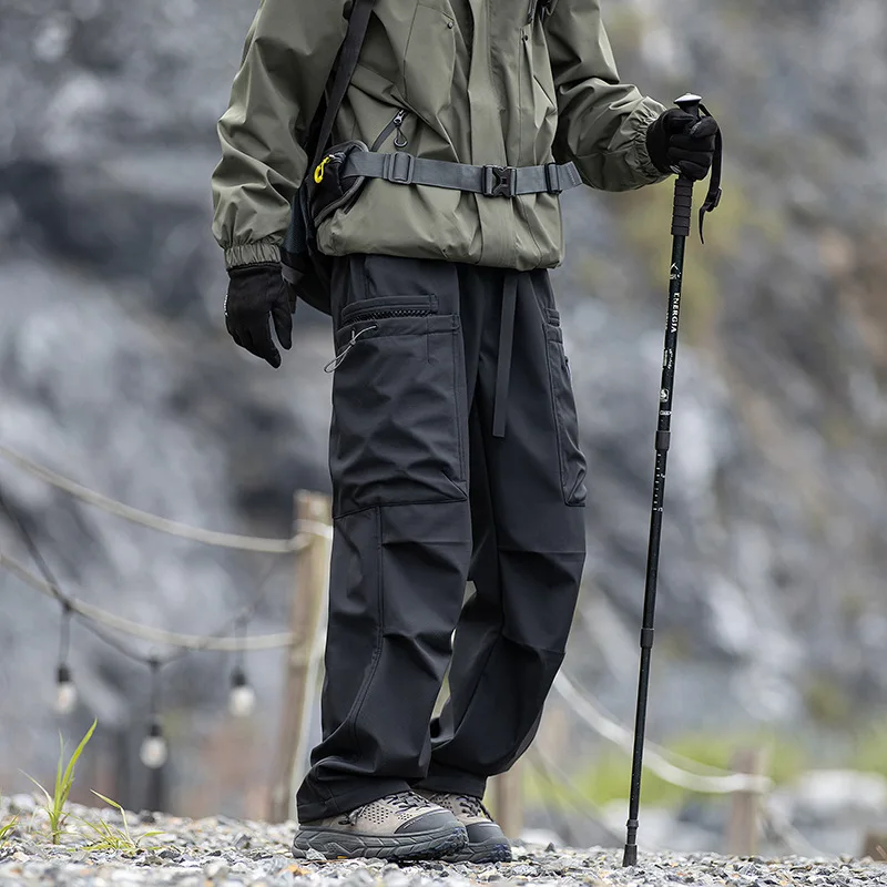 Man Cargo Pants 2026 New Spring Autumn Men's Fashion Waterproof Straight Cargo Pants Outdoor Paratrooper Pants Climbing Trousers