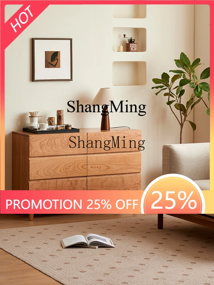 

CL Wood Living Room Storage Bucket Cabinet Cherry Wood Locker Living Room Bedroom Drawer Cabinet