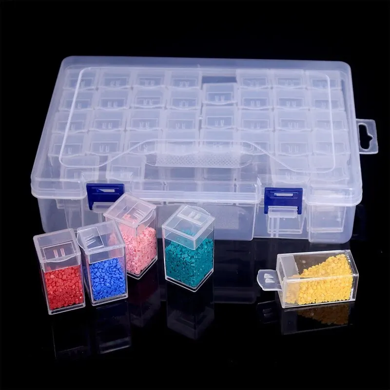 64/32 Compartments Plastic Storage Box, Diamond Painting Beads Storage Box, DIY Handicrafts Storage, Jewellery Storage Box