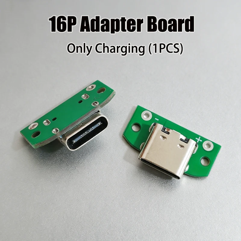 Cltgxdd 1 Stück USB-Typ-C-Buchsenadapterplatine 16P, nur zum Laden von 5V 3A, mit PH1.25/2.0/2.54mm Anschlusskabel für DIY-Lademodul – Detail 9