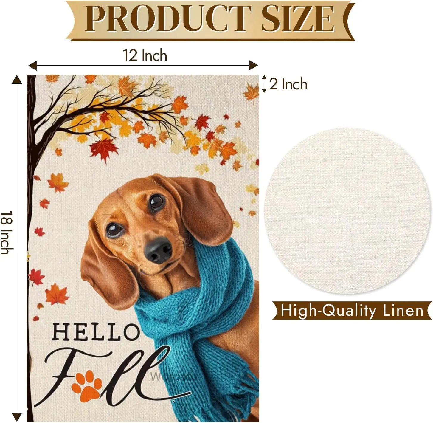 مرحبا الخريف الألماني حديقة العلم للخارج 12x18 بوصة مزدوجة الوجهين الخيش مابل ليف مزرعة عطلة في الهواء الطلق ساحة العلم H HHJ #3