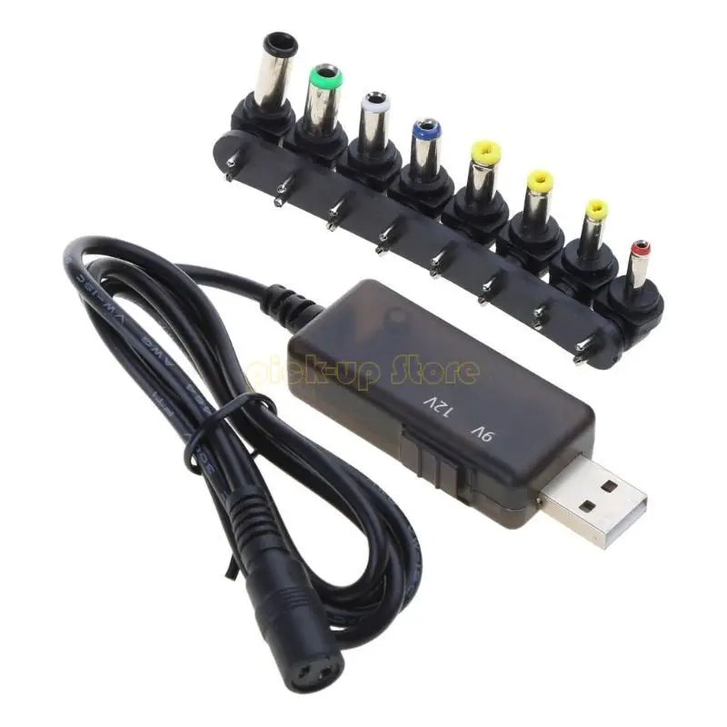 Q5WA USB 5V до DC9V 12V Кабель питания для маршрутизаторов USB до DC5.5x2,5 мм 8 адаптеров