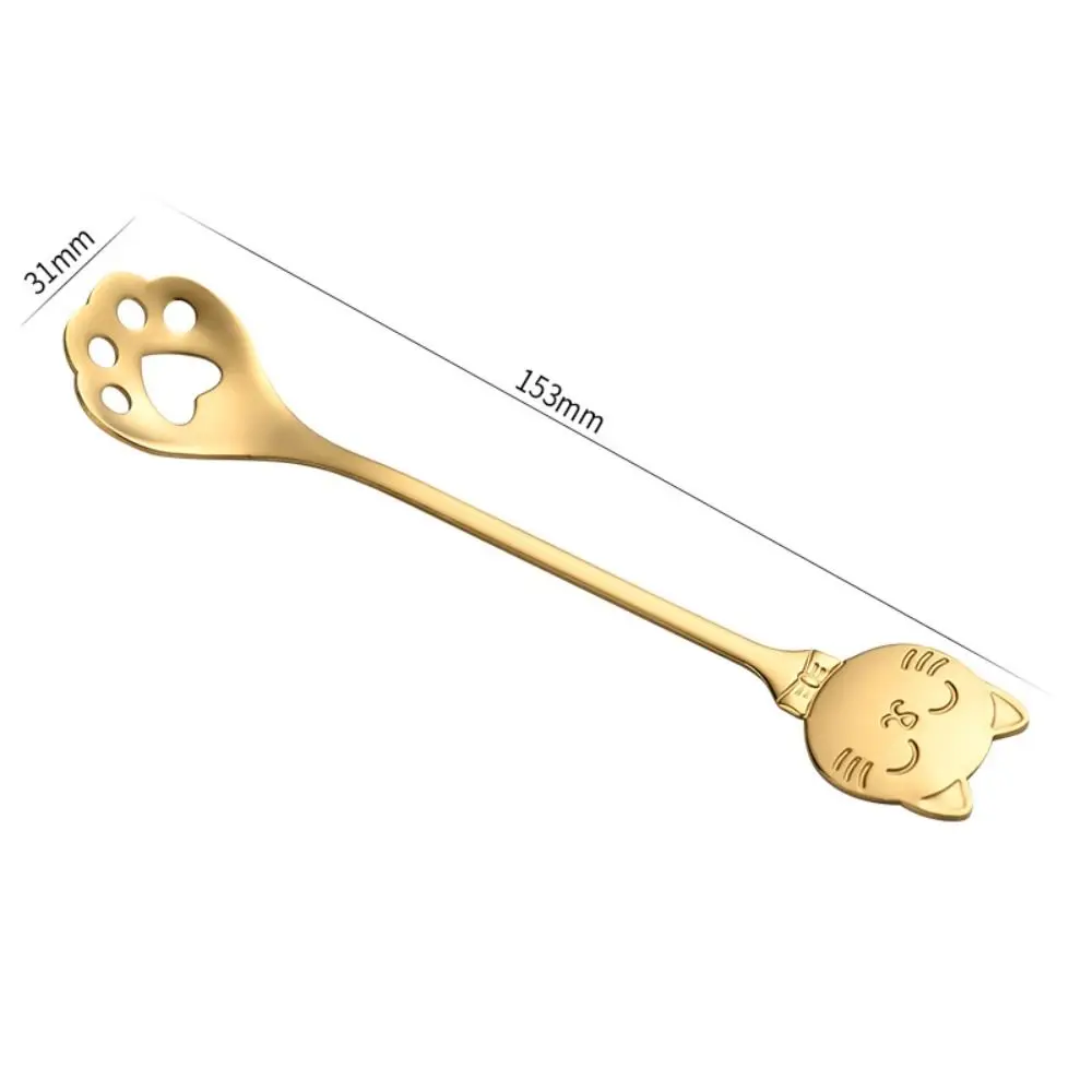 Cute Stainless Steel Cat Paw Teaspoon Mini Size Paw Design Coffee Spoon Funny Novelty Stirring Spoon Tableware