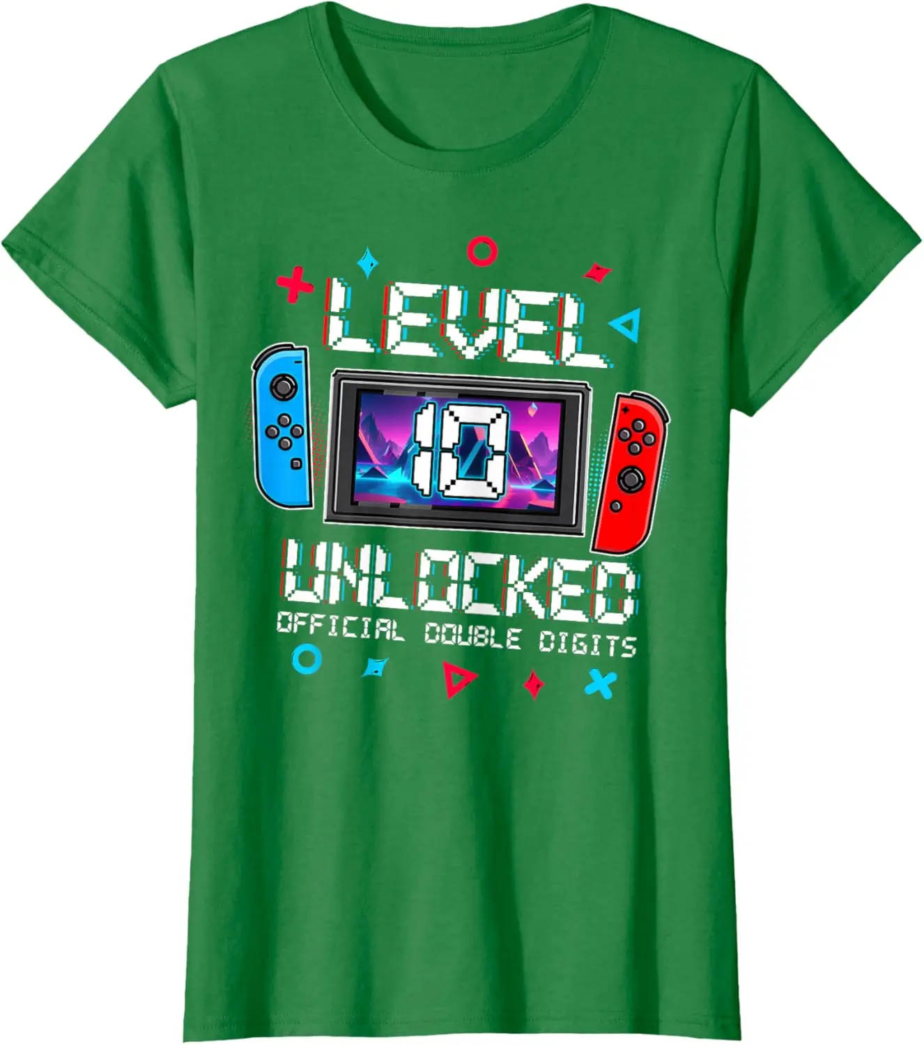 Awesome Level 10 Unlocked Gaming 10th Birthday Video Gamer T-Shirt