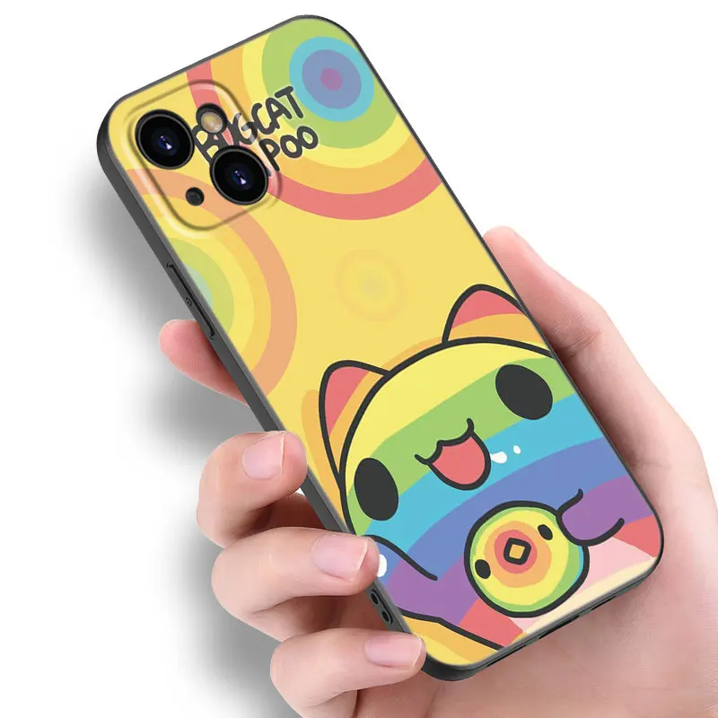 BugCat Capoo Animal Black Silicone Phone Case For Apple iPhone 12 13 Mini 11 14 15 Pro Max 7 8 Plus X XR XS SE 2020 2022