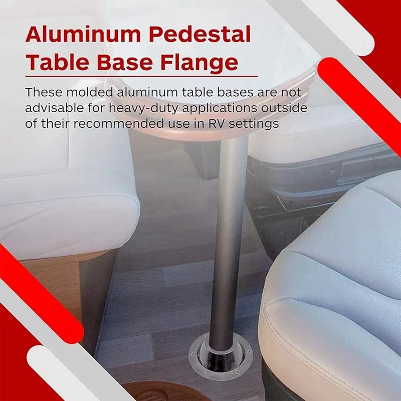 RV Table Base Aluminum Pedestal Table And Floor Mounting Base With 6 Mounting Holes And Screw Table Fixing Accessories