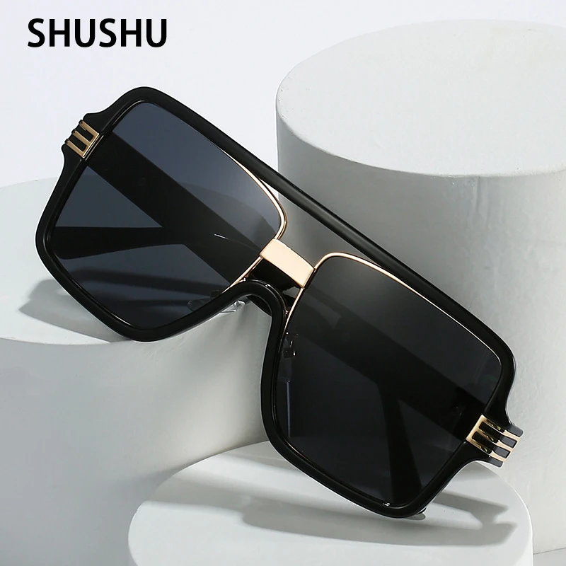 New Fashion Luxury Brand Square Sunglasses Women Vintage Oversize Sun Glasses Female Big Frame Shades Women/Men Gafas De Sol