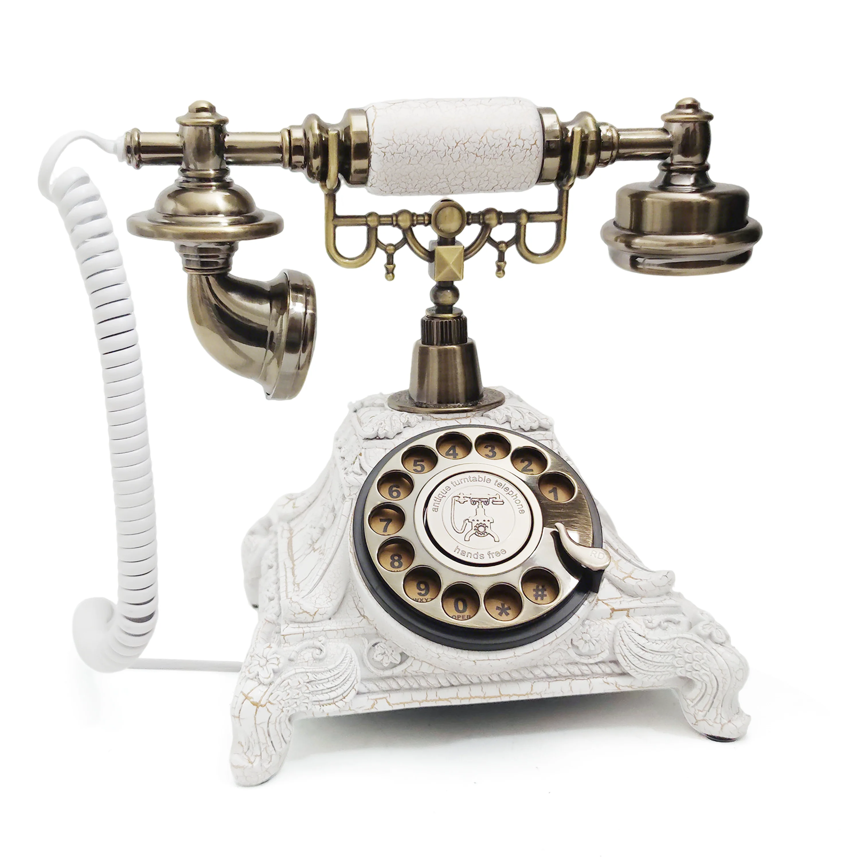 Audio-Nachrichten-Gästebuch-Telefon im Retro-Drehscheiben-Stil, antikes Sprachgästebuch, Vintage-Telefon zur Aufzeichnung von Sprachnachrichten für Hochzeitsfeiern – Detail 5