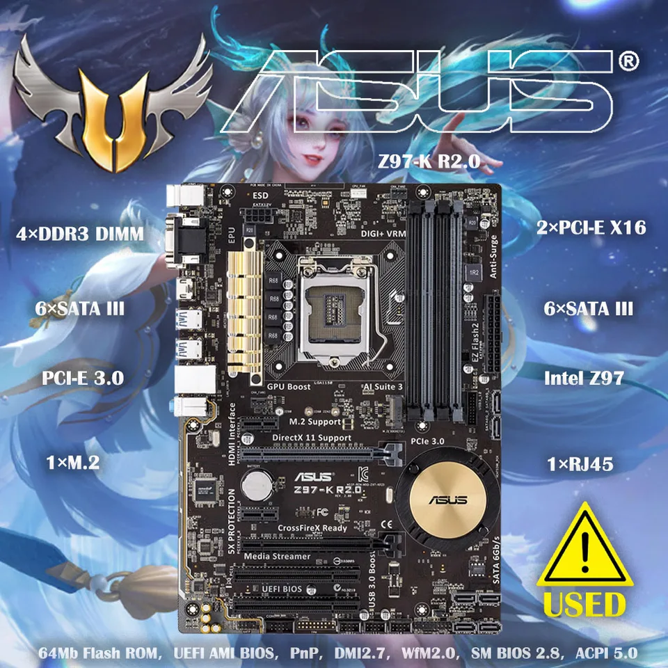 Asus Z97-K R2.0/Z97-K Send randomly Desktop Motherboard Z97 Socket