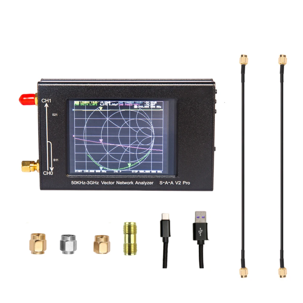 S-A-A-2 NanoVNA V2 Pro Vector Network Analyzer 50KHz-3GHz VNA Antenna  For HF VHF UHF