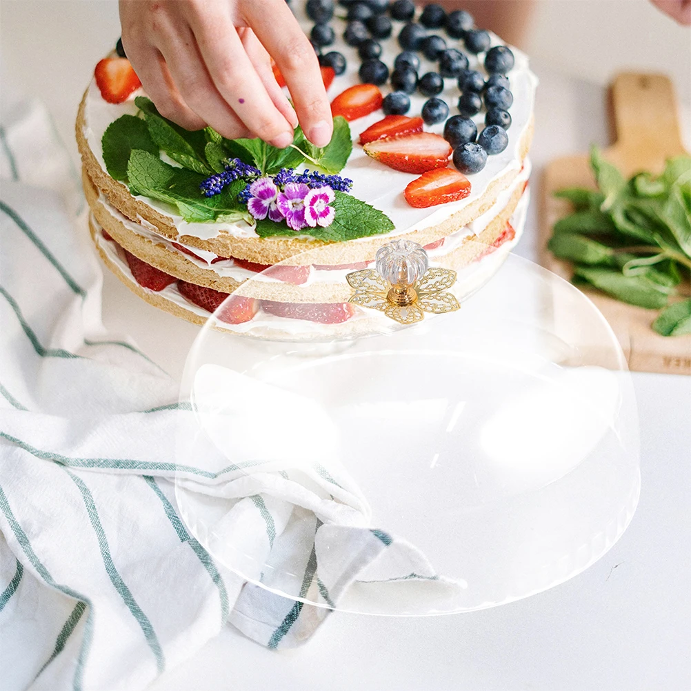 

1pc Food Lids Transparent Cake Fresh Keeping Cover Dome For Home Dessert Tray Fruit Plate Reusable Acrylic Food Preservation