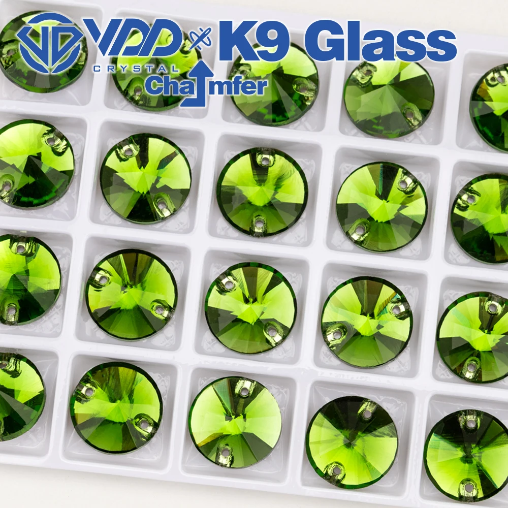 VDD Wholesale Rivoli Top Quality K9 Glass Sew On Rhinestones Crystal Box-packed Flatback Sewing Stones For Garment Decorations