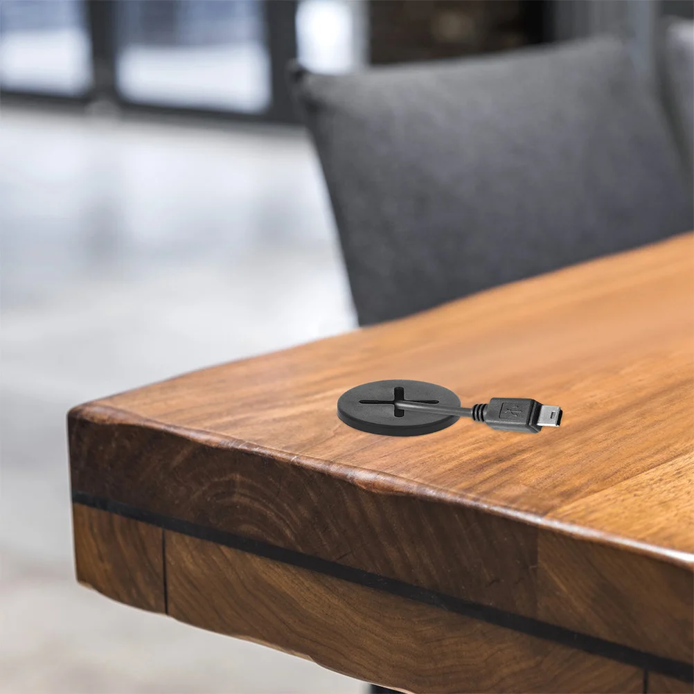 

20Pcs Black Rubber Desk Hole Cover Flexible Cord Cable Grommet Wire Organizer Office Desk Furniture Use Cord Hole Grommet