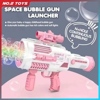 N Hole Electric Space Bubble Machine Guns Backpack Bubble Launcher Automatic Bubble Gun with Lights Outdoor Children's Toy Gifts
