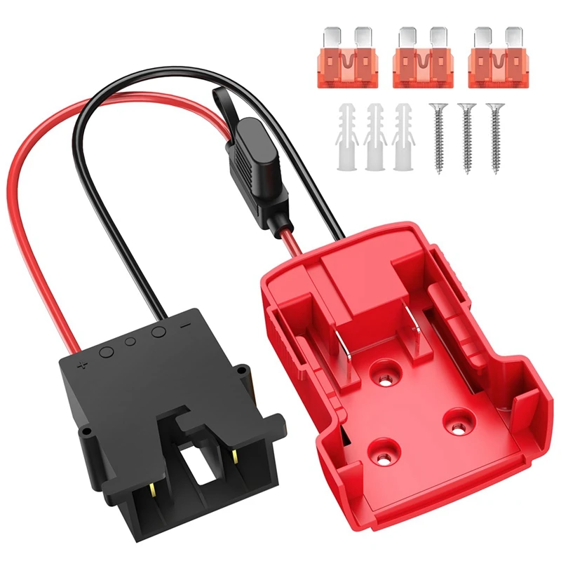 

Power Wheels Adapter For Milwaukee M18 Battery With Wire Harness Connector 12AWG Wire With 40A Fuse For 12V Durable