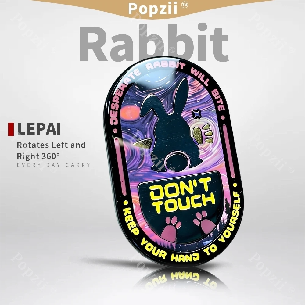 LEPAI EDC Stainless Steel DIY Coating Rabbit Rotates Left And Right 360° Fidgeting Toys Multiple Ways to Play Decompression Toy