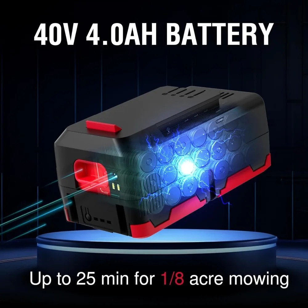 

40V 17" Cordless Lawn Mower, 3-in-1 Brushless Push Lawn Mower with 4.0Ah Battery & Charger