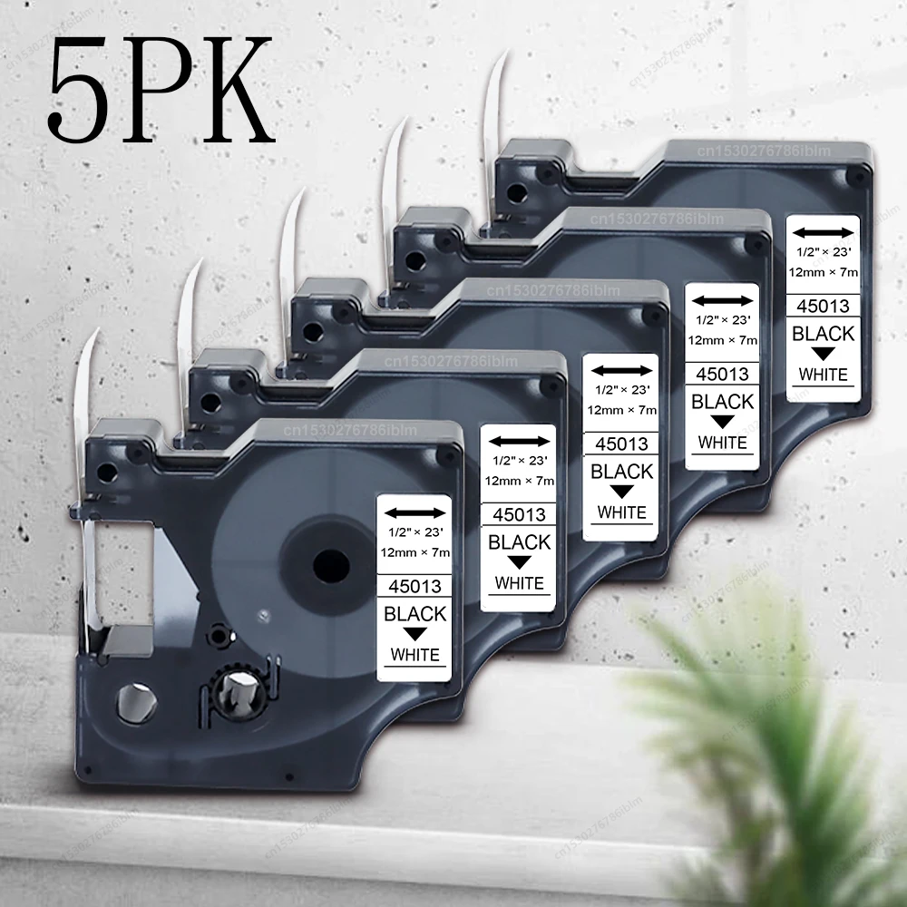 2PK/5PK 45013 12 мм лента D1 замена ленты для этикеток Dymo D1 45013 45010 45018 45024 для принтера этикеток Dymo LabelManager LM160 280