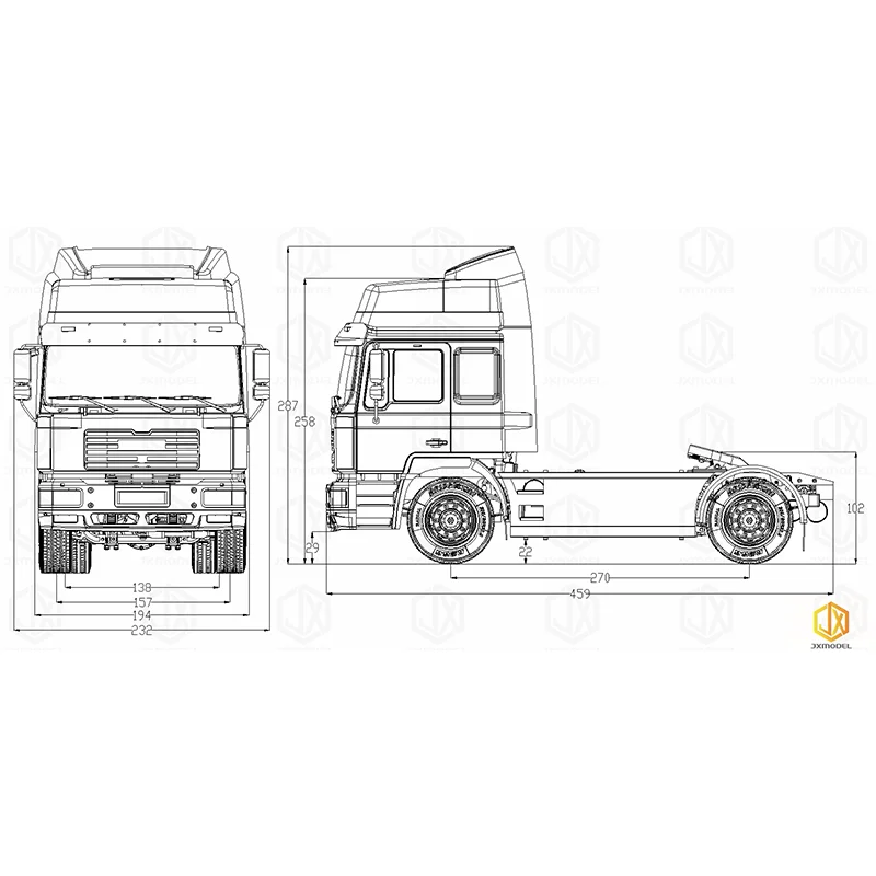 JXmodel Simulation Cab Kit for 1/14 RC Truck JXmodel MAN F2000 4x2 Car