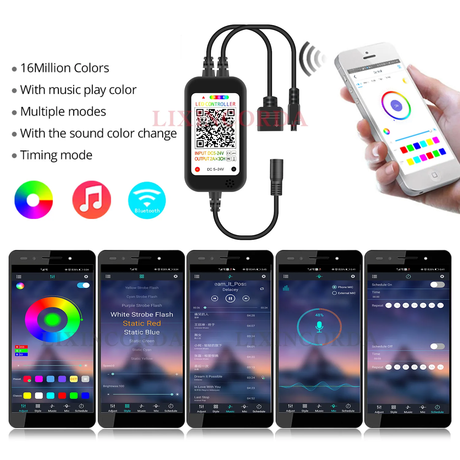 Bluetooth RGB Decoration Room Bedroom LED Light With USB LED Backlight Desktop Display TV 5V Ramadan Holiday Creative Lighting