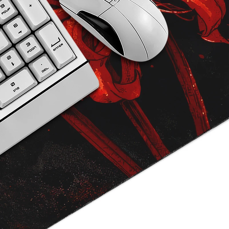 Black And Red Spider Lily Mouse Pad Gaming printon demand Home Large Mousepad XXL Playmat Office Carpet PC Table Mat