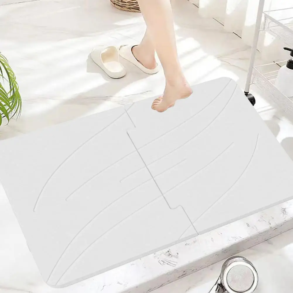 Absorbent Diatomaceous Earth Rug Diatomaceous Earth Bath Mat Quick-drying Diatomite Bathroom Floor Mat with for Shower for Style image 3