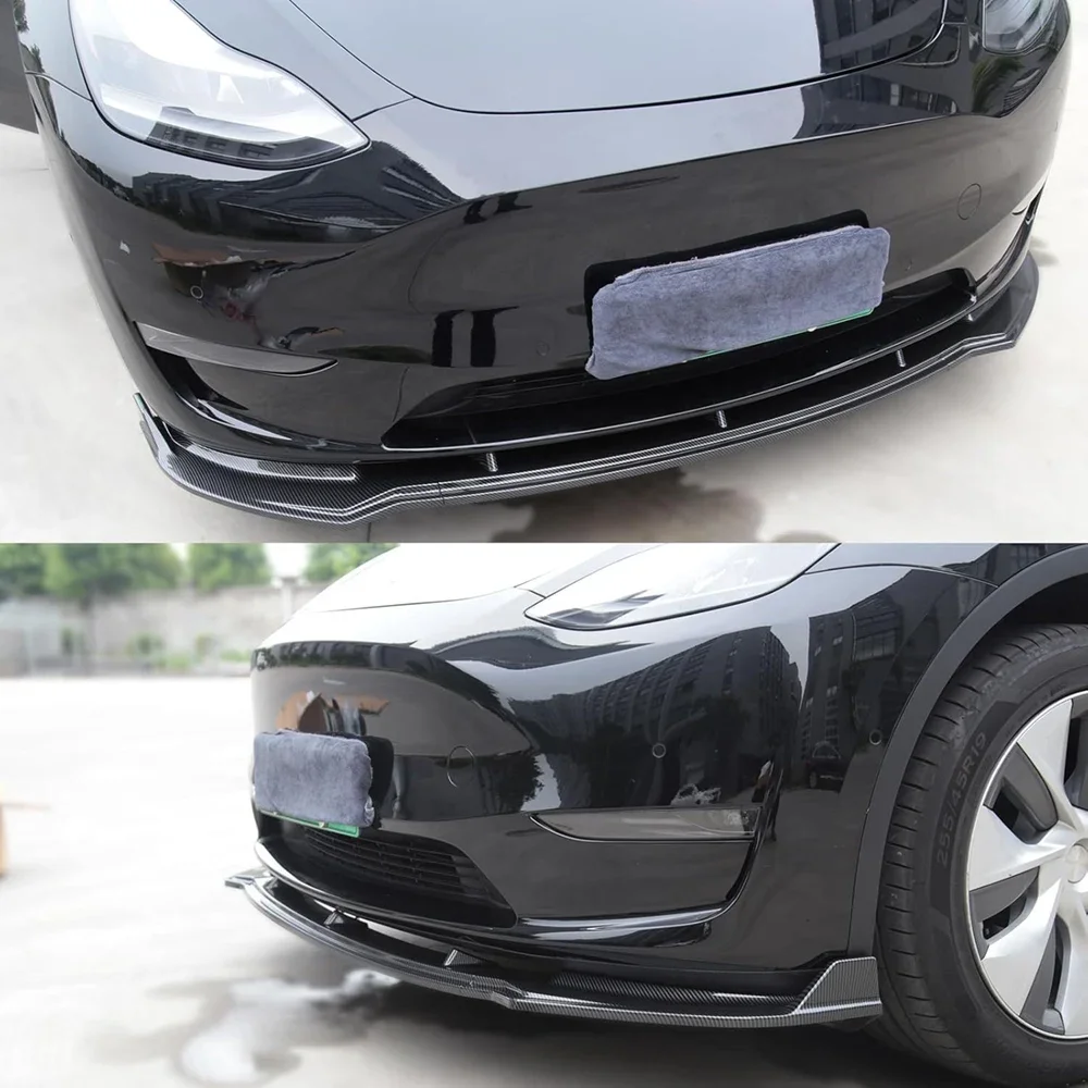 BEVO Front Lip Bumper Chin Diffuser for Tesla Model Y 2020 - 2024 Model 3 Highland Body Kit Front Spoiler Accessories