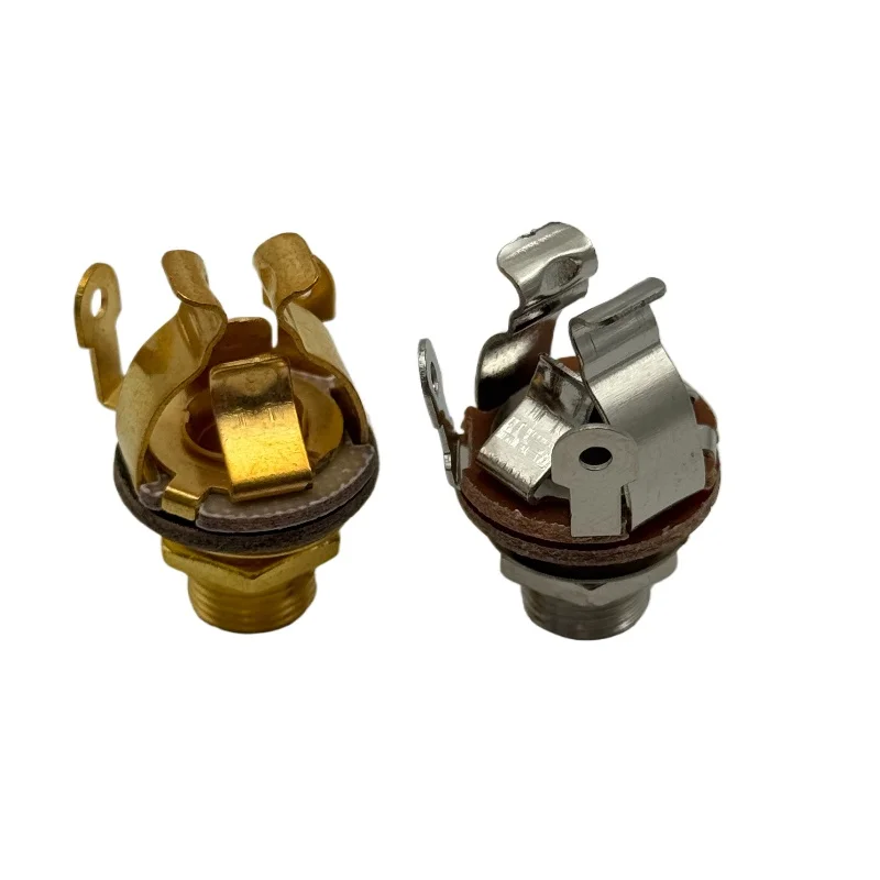 2PCS 1/4 Inch 6.35Mm Stereo Input Jack-Plug Socket Stereo Input Plug Socket Guitar Pickup Output Jack for Electric Guitar Bass