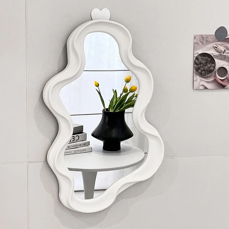 Cloud Shaped Desktop Vanity Mirror Simple Wall Mounted Bedroom Bathroom Irregular Makeup Wall Mounted Mirror Home Decoration