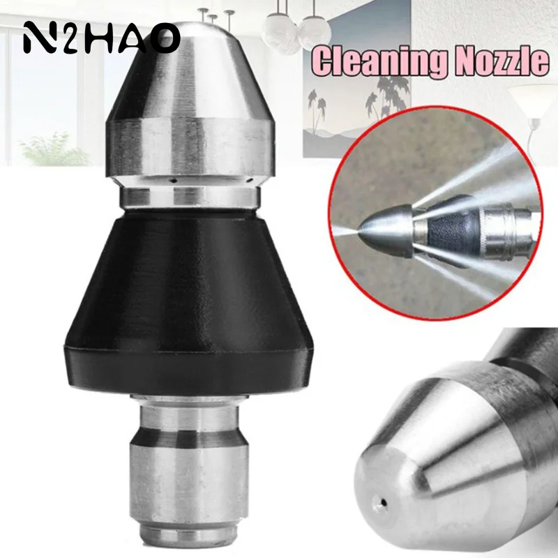 High Pressure Pipe Dredging Cleaning Nozzle Washer Sewer 6 Jet Nozzle Washing Machine Drain Cleaning Home Accesories