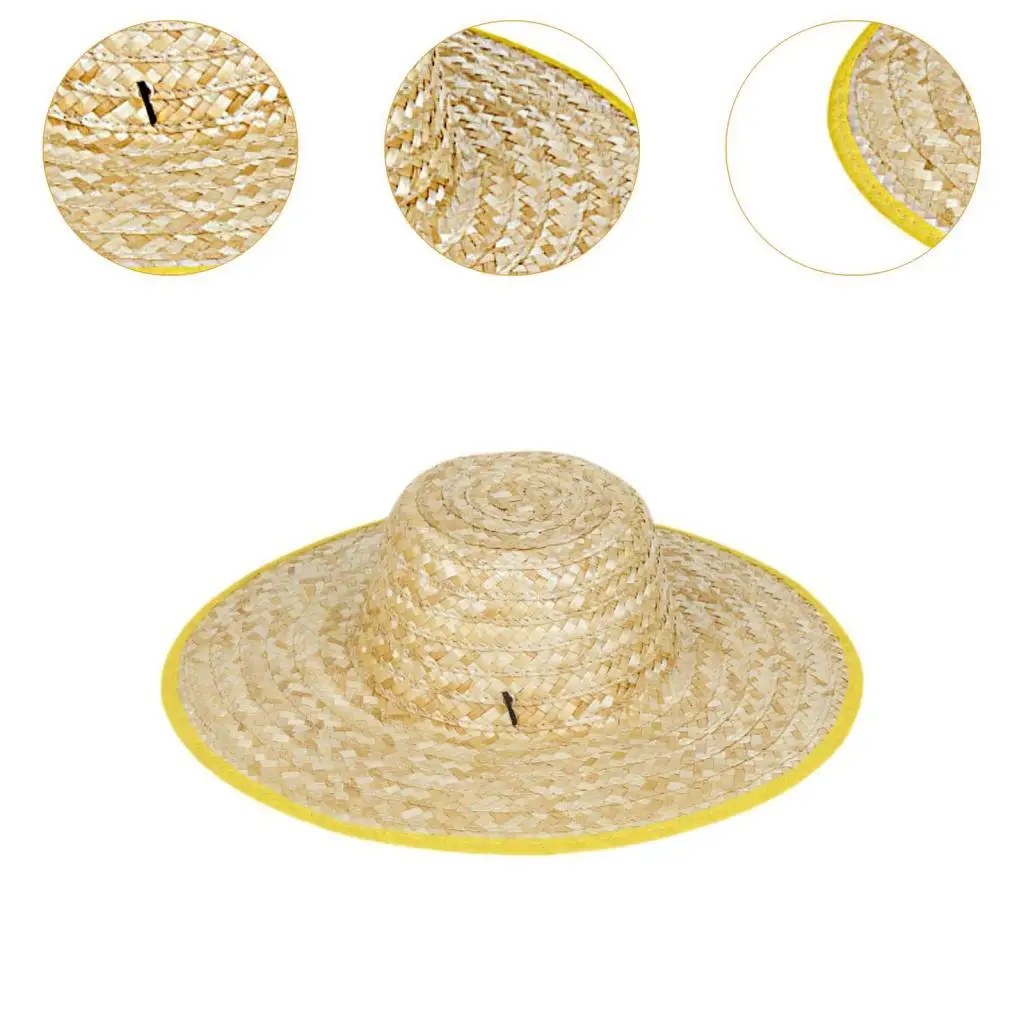 Straw Labor Sun Protection Hat Functional Multipurpose with Wind Lanyard Breathable for Camping Stylish Practical Accessories