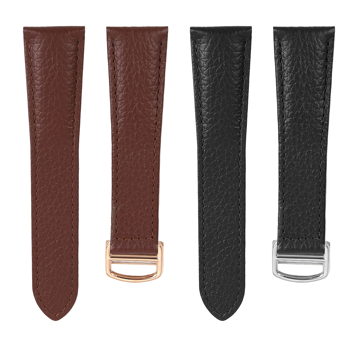 17 18 20 22 مللي متر حزام ساعة جلد أزرق ل كارتييه تانك يجب لندن سولو جلد البقر حزام ساعة اليد التفكيك السريع للطي مشبك #6