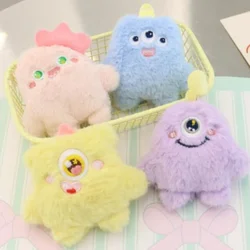 Porte-clés monstre en peluche mignon, pendentif animal de dessin animé, sac d'école en peluche, décoration de sac à dos, porte-clés beurre, bijoux fantaisie