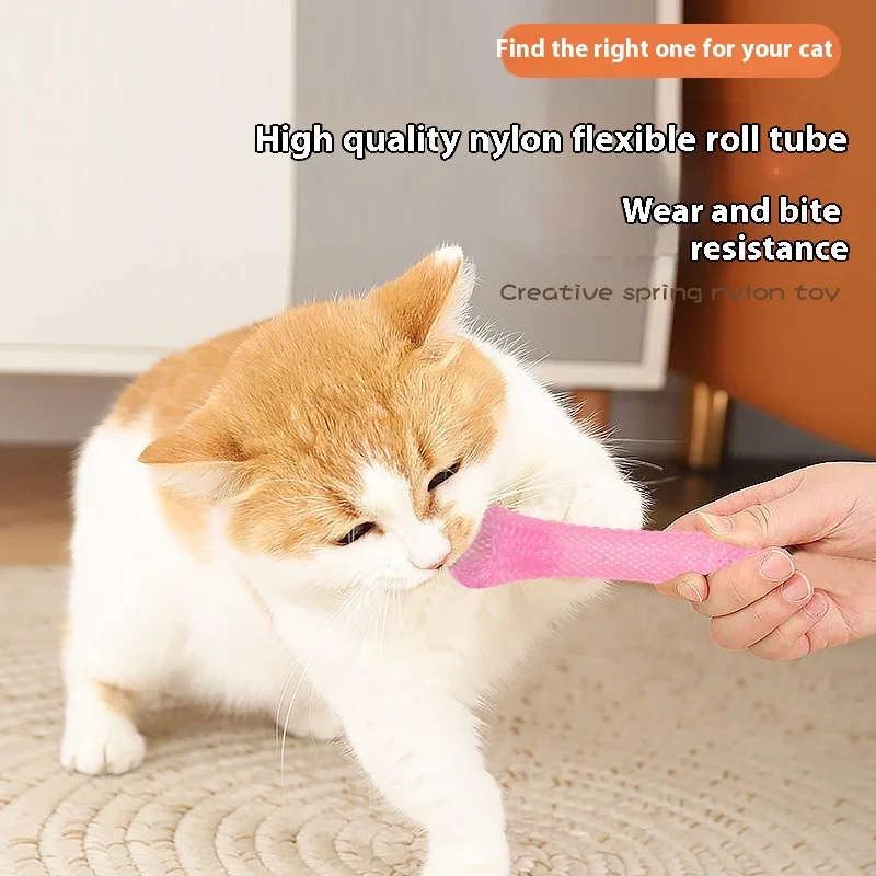 Grinding Claws Biting Telescopic Elastic Colorful Spring Tube Cat Vent Toy Stick