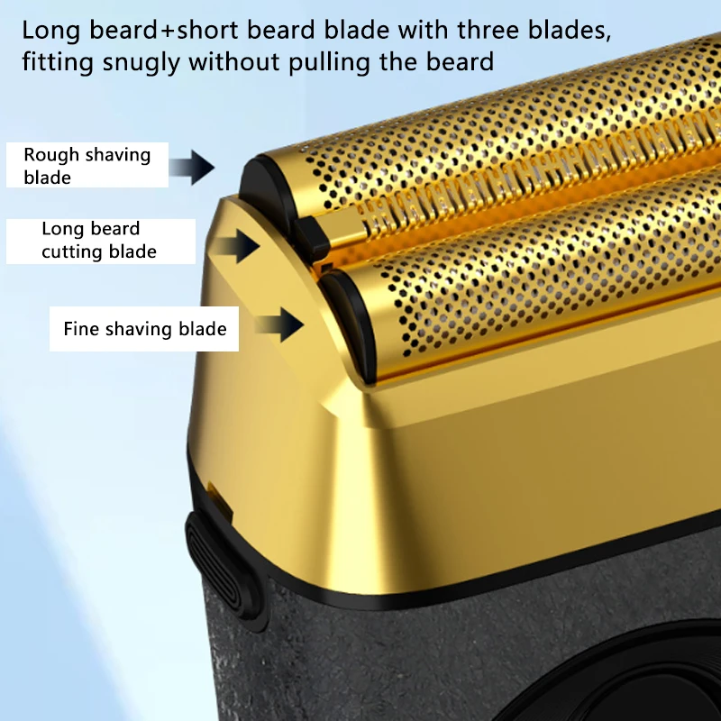 2-in-1 Electric Shaver Hair Trimmer USB Rechargeable Beard Foil Razor For Men Bald Head Shaving for Men Machine LCD Display