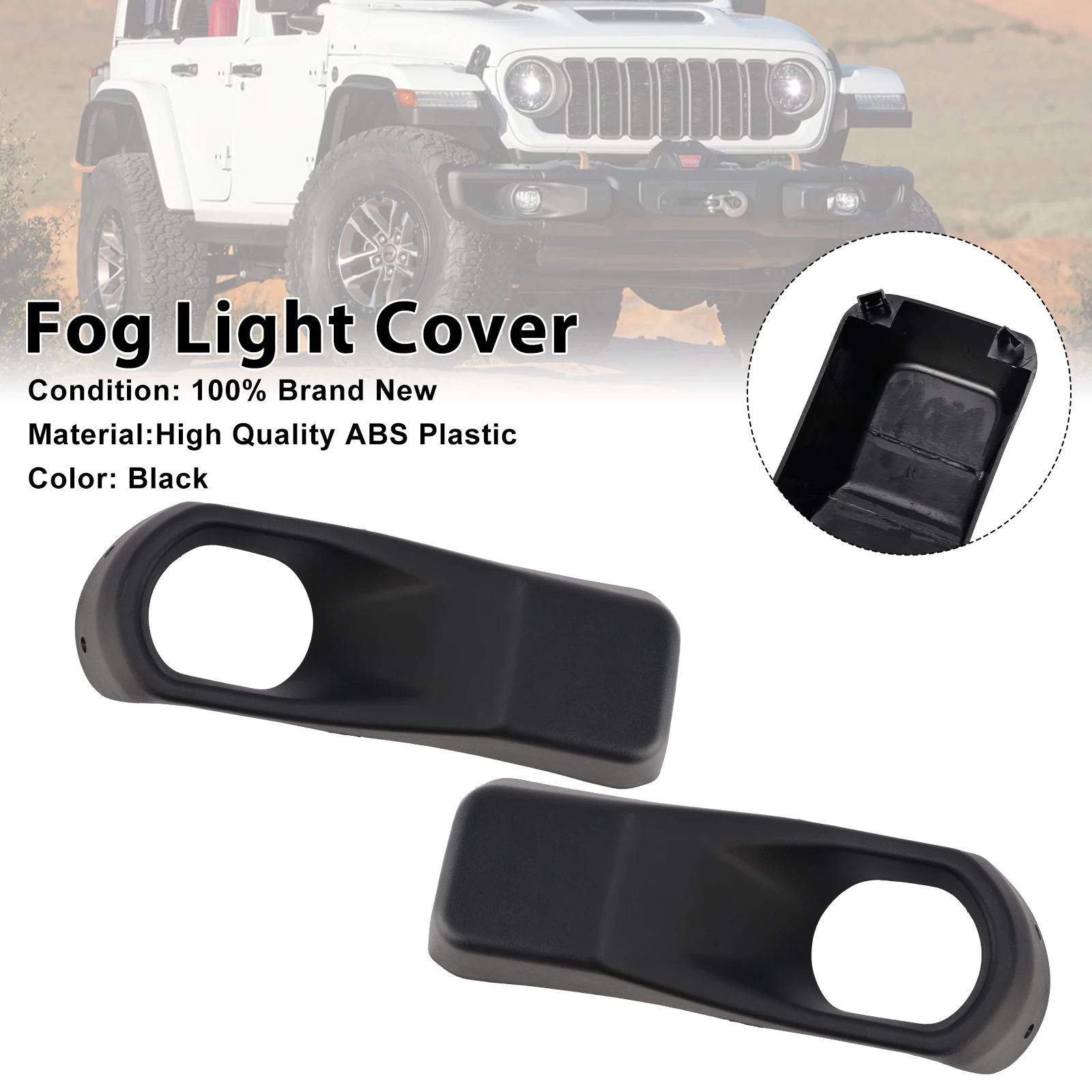 

Artudatech Pair Fog Light Bezel Trim For Jeep Wrangler JL Gladiator 2018 2019 2020 2021 2022 2023 2024 2025 68295558AA