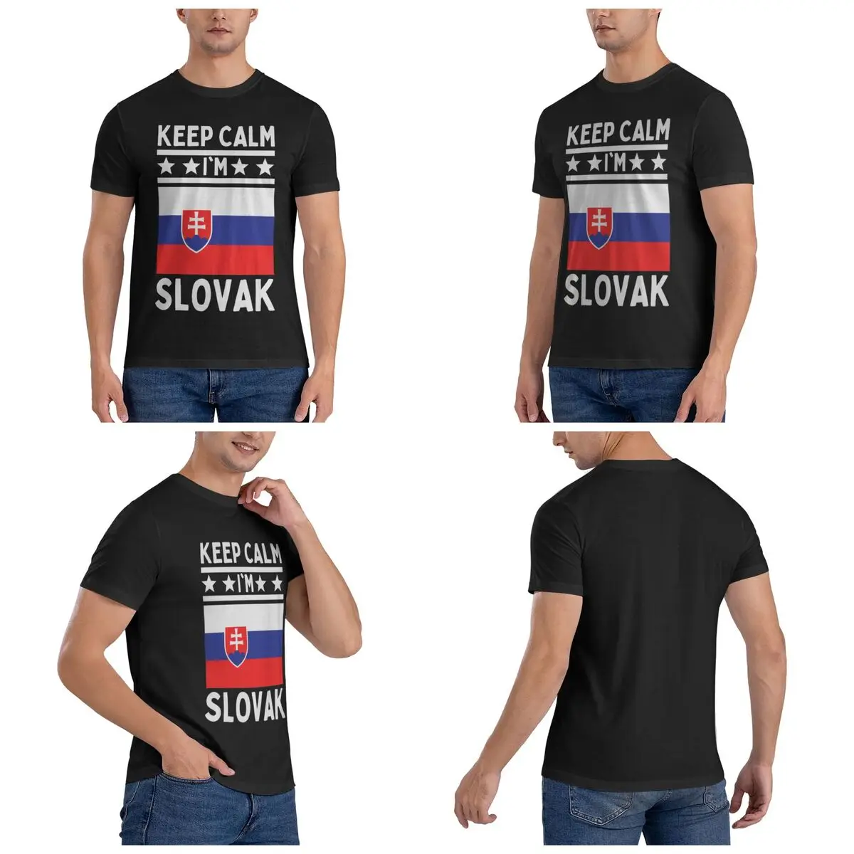 Keep Calm I'm Slovak Slovakia Men T-Shirt Fashion Plus Size T Shirts Men's Round Neck Cotton Tees Short Summer Male