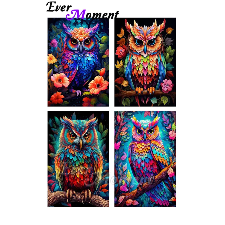 

Алмазная мозаика DIY: Сова (животное), картина с полным заполнением квадратными и круглыми стразами для домашнего декора ASF3104