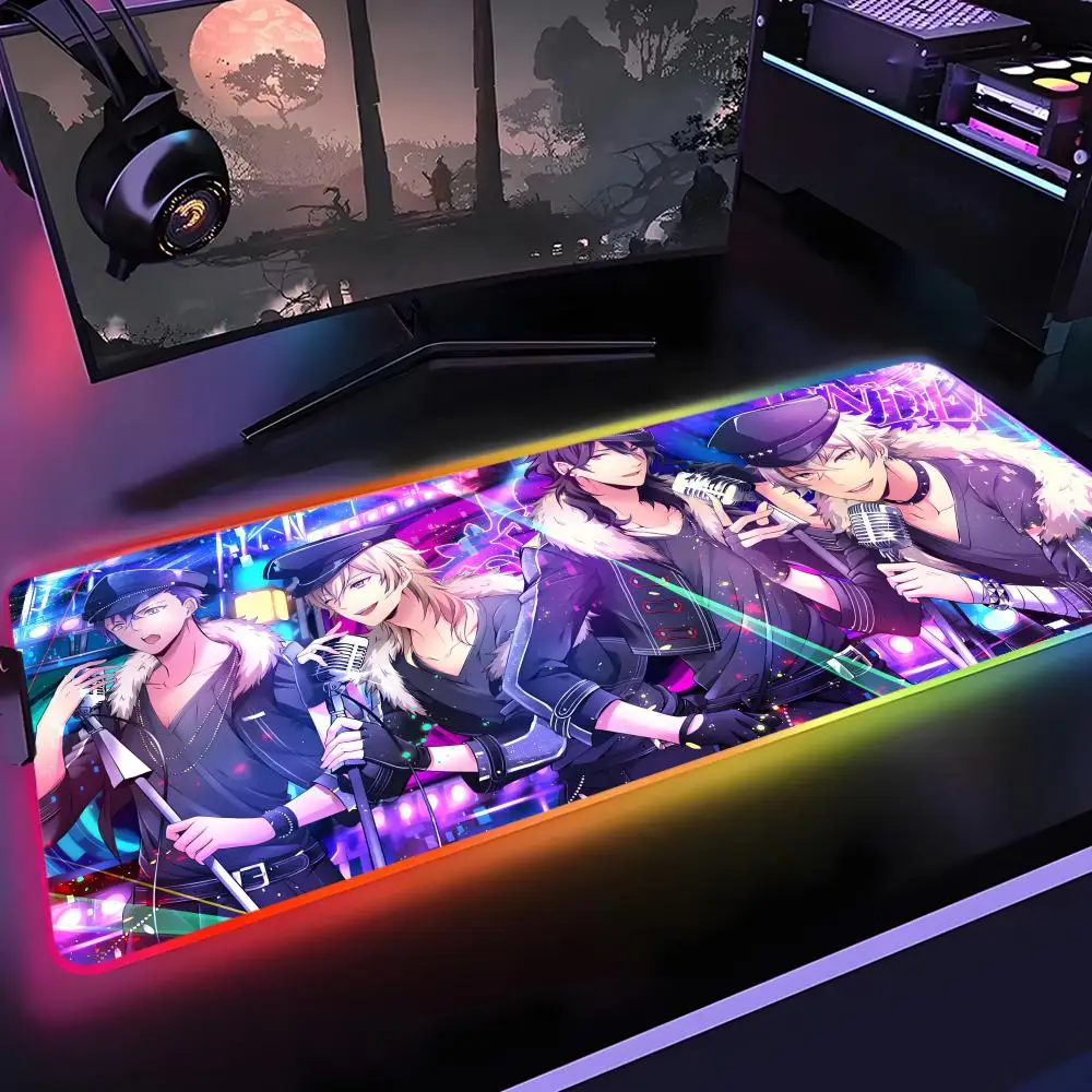 

Ensemble Stars Mouse Pad Gamer Rgb Desk Mat Back Light Led Mousepad Setup Gaming Accessories Deskmat Big Mousepad Backlight