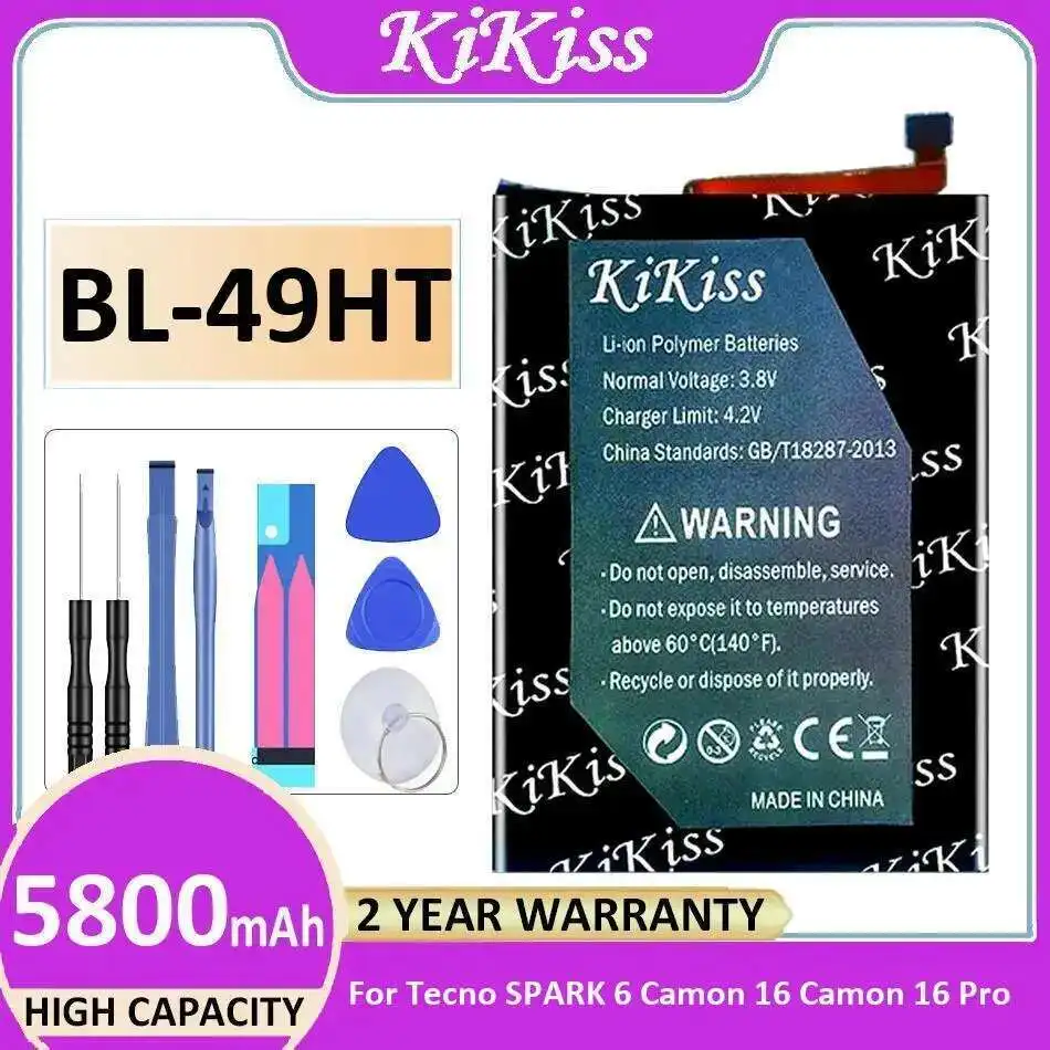 

Mobile Phone Battery BL-49HT 5800Mah For Tecno Spark 6 Camon 16 Pro