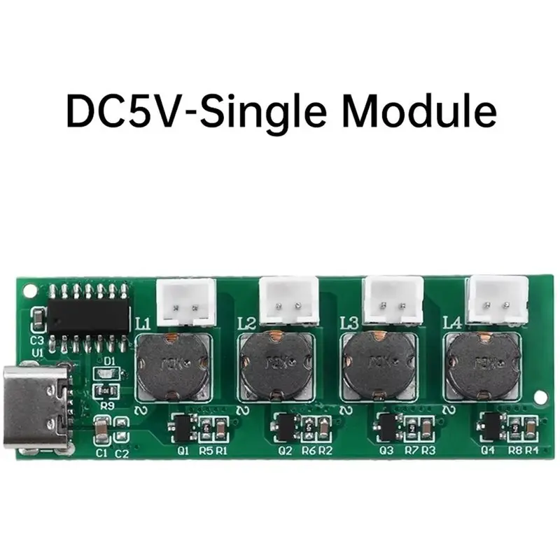 Best Selling-Atomization Control Board DC5V Four Spray Humidifier Module DIY Ultrasonic Nebulizer TYPE-C Interface