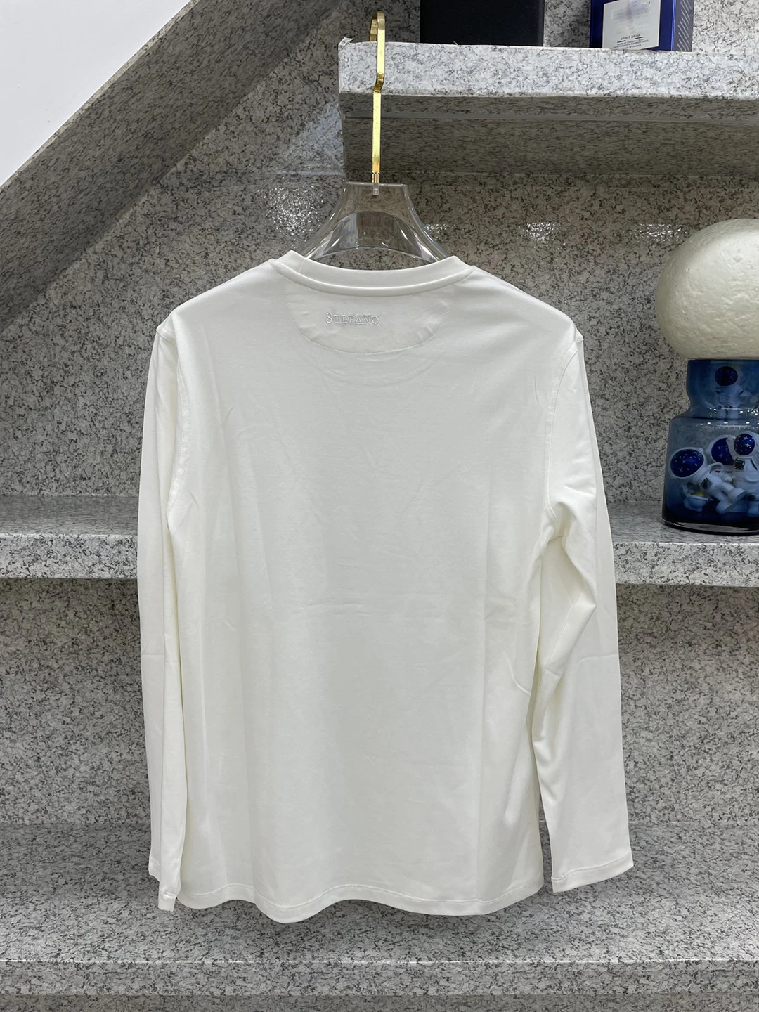 BLLIYOSS Italy Round neck cotton long shirt men  2024 New Solid Color Casual Appear Old Money 80 pieces of 3-strand pure cotton