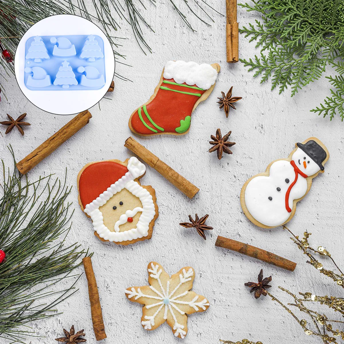 

Cake Pans Baking Mold Fondant Christmas Silicone Moulds Tree Chocolate Tool Die