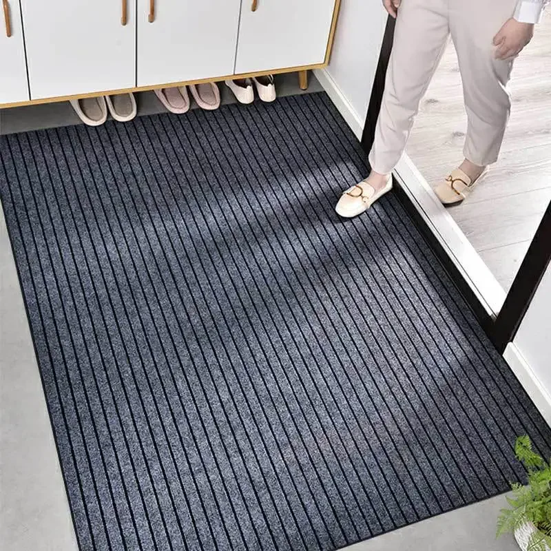 DIY Washable Non-slip Kitchen Mat Doormat Long Corridor Carpet Bathroom Hallway Entrance Solid Color Stripe Kitchen Rug